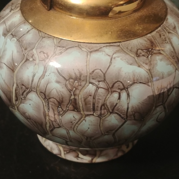 Set 4 Delft Holland Pottery Vases Gold Green - Picture 3 of 8